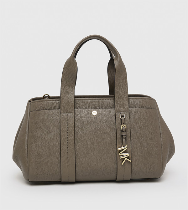ROMEE Solid Pebbled Leather Satchel Bag