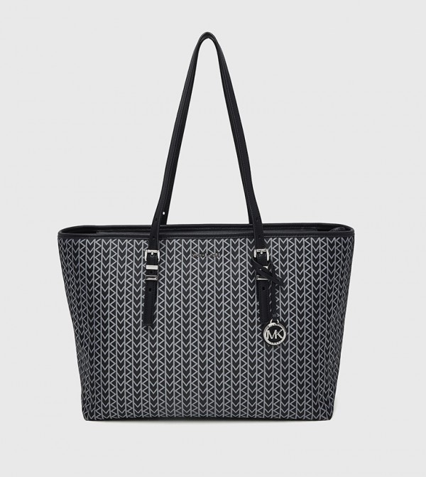 QUINN Patterned Zip Closure Tote Bag