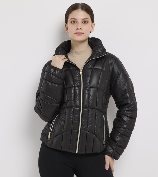 Solid Long Sleeves Puffer Jacket