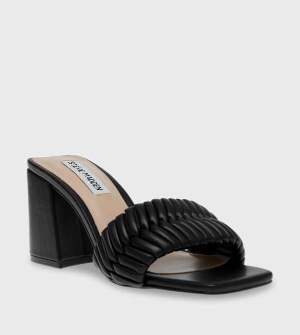 BANKROLL Braided Strap Block Heel Sandals