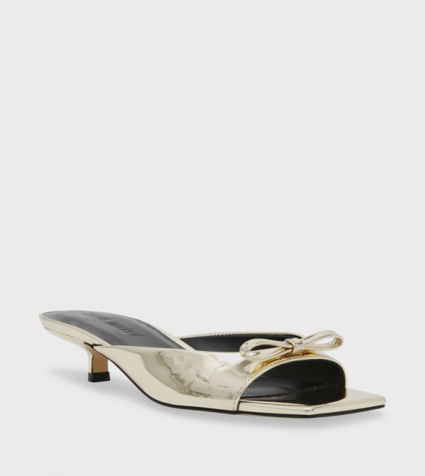 MEME Metallic Kitten Heel Sandals
