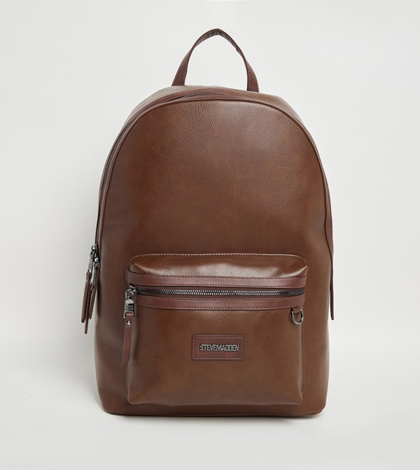 Logo Detail Zip Closure Backpack