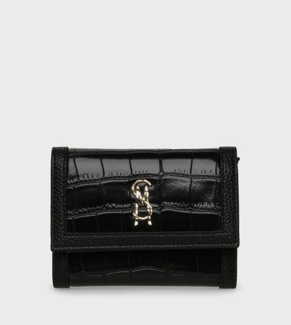 BCANNONC Croc Textured Tri-Fold Wallet