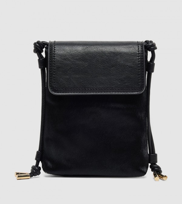 Textured Flap Crossbody Bag
