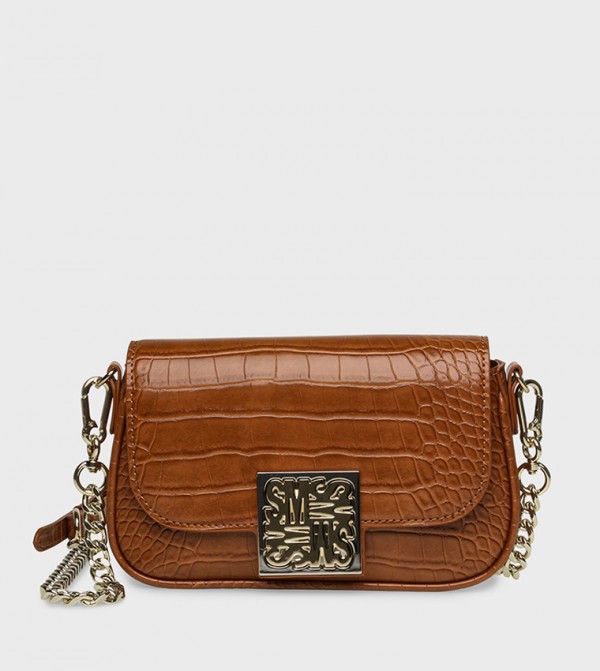 BLILAH Croc Textured Flap Crossbody Bag
