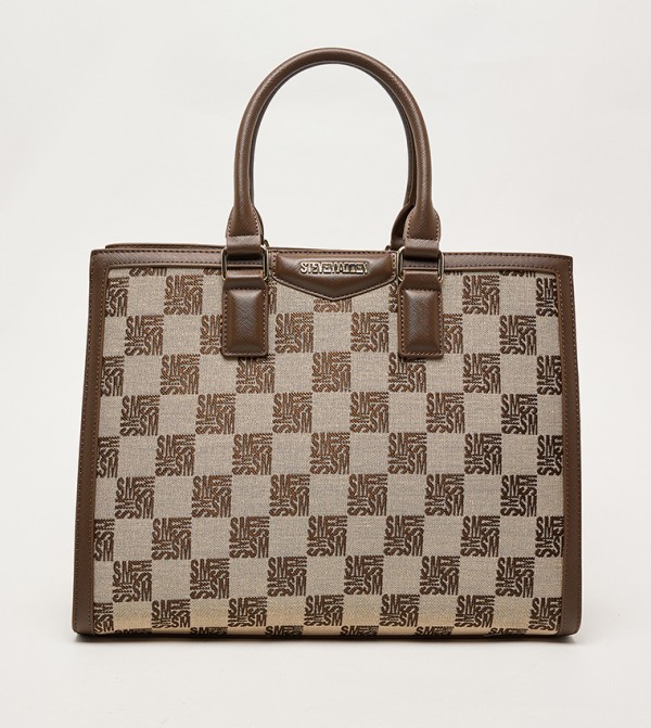 Monogram Patterned Satchel Bag