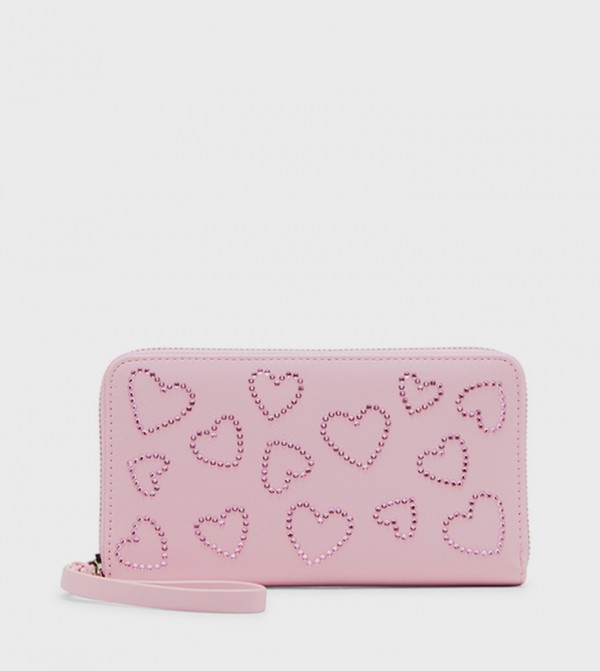 ABELLA Heart Embellished Long Wallet
