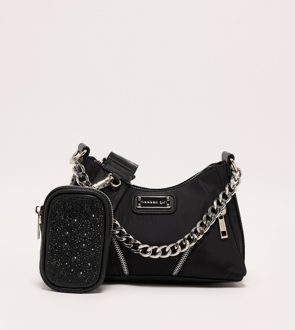 Logo Detail Shoulder Bag with Coin Pouch