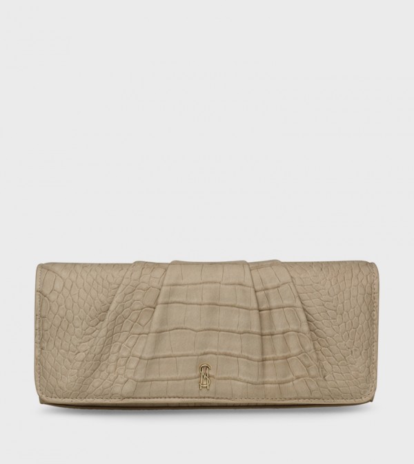 BAZALEA Croc Textured Clutch Bag