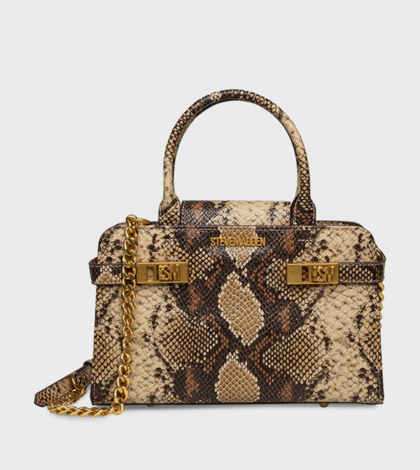 BLINDENY Snakeskin Print Satchel Bag