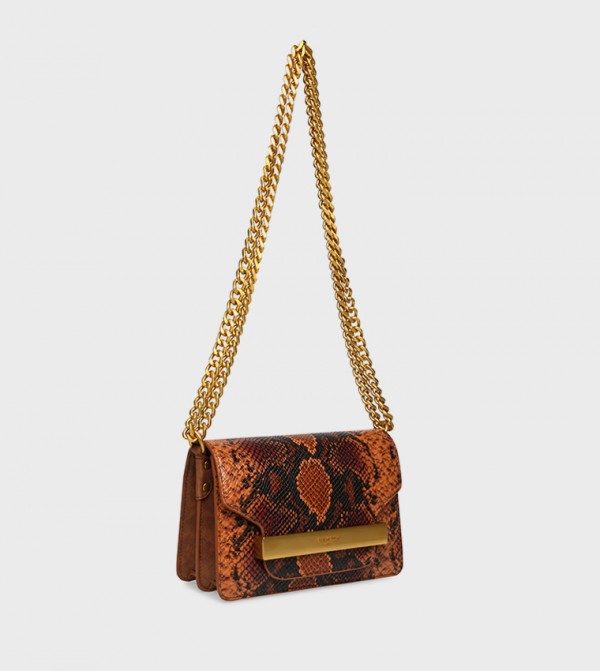 BFLIP Snakeskin Flap Shoulder Bag