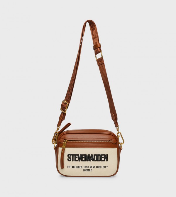 BAIZE Logo Embroidered Crossbody Bag