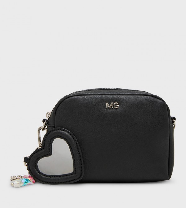 Textured Camera Bag with Charm