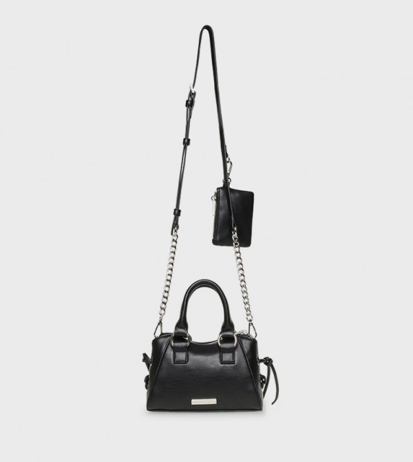 Zippered Mini Satchel Bag with Sling