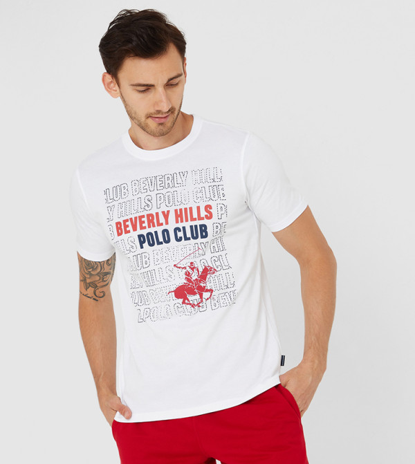 Collar Intarsia Tee White J30j316600 White | 6thStreet.com Bahrain