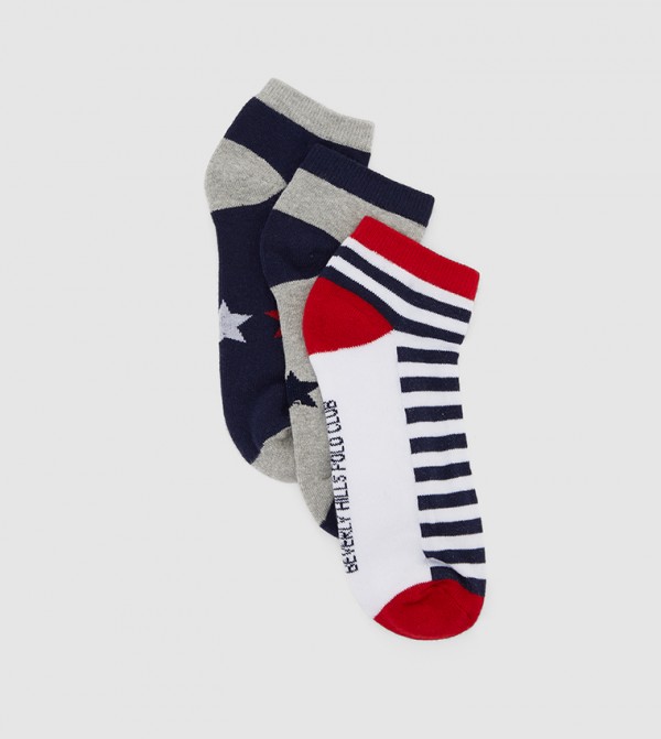 Buy Beverly Hills Polo Club Ankle Socks Set Of 3 In Multiple Colors |  6thStreet Kuwait