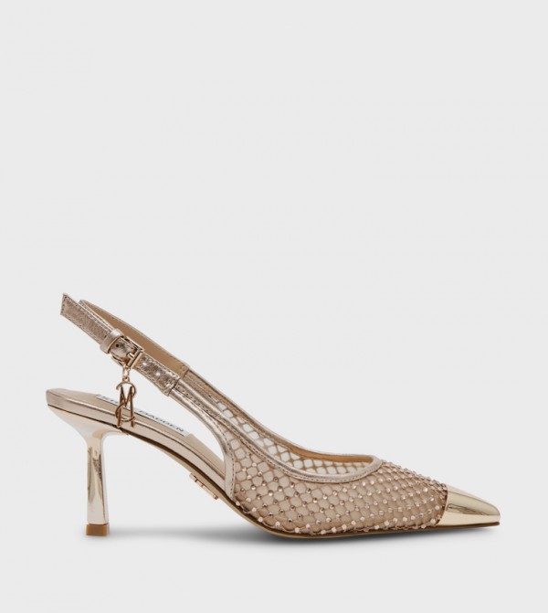 VIXYN Embellished Cap Toe Slingback Pumps