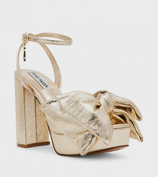 LIVELY Appliqued Platform Heel Sandals