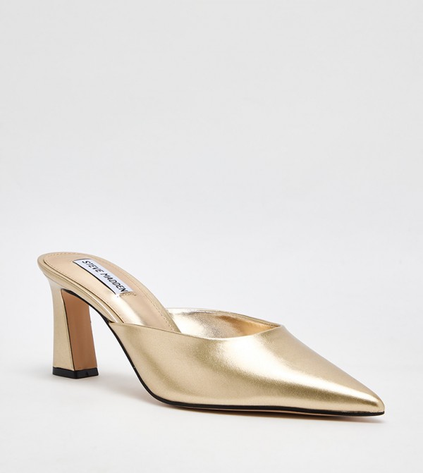 EMMIE Metallic Pointed Toe Mule Pumps