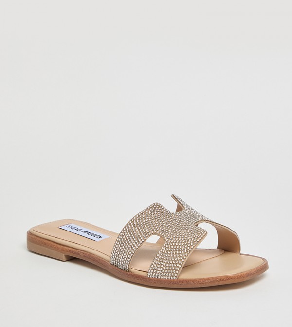 HADYN Embellished Cut-Out Detail Flat Sandals