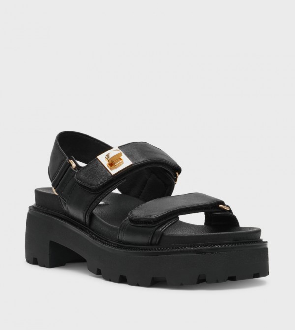 SUPERMONA Velcro Closure Platform Sandals