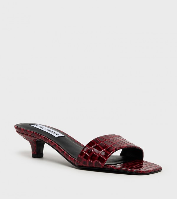 TILLI Textured Strap Kitten Heel Sandals
