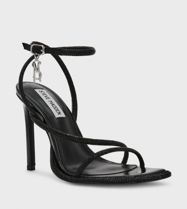 BRITTINA Embellished Ankle Loop Heeled Sandals