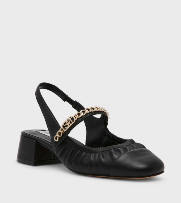 SIDELINE Block Heel Slingback Mary Jane Pumps