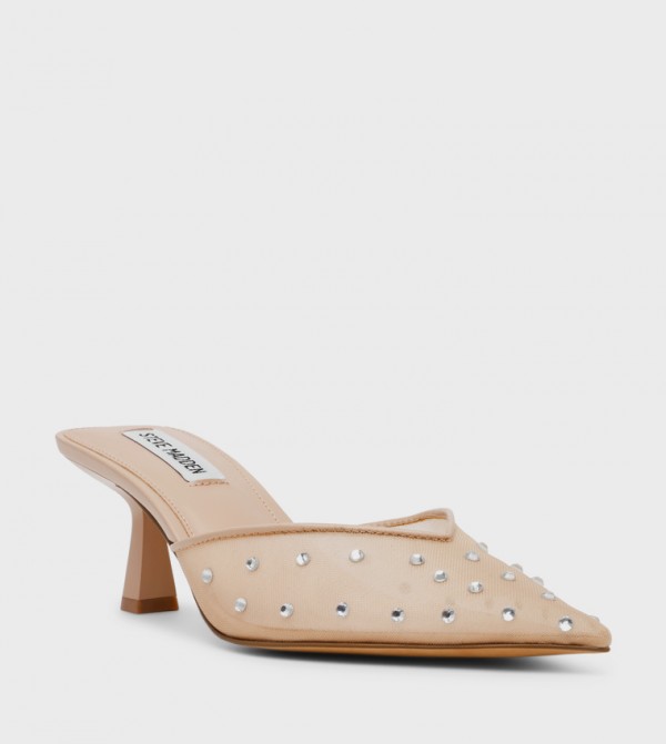 MOD-M Embellished Pointed Toe Mule Pumps
