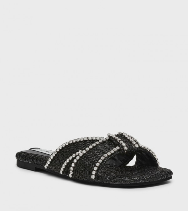 MIRAH Embellished Open-Toe Flat Sandals