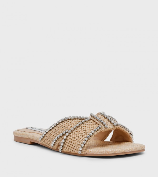 MIRAH Embellished Open-Toe Flat Sandals
