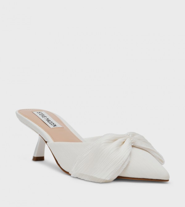 MISSY Bow Detail Pointed Toe Mule Pumps