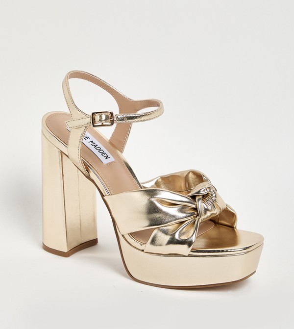 LEVONA Metallic Platform Heel Sandals