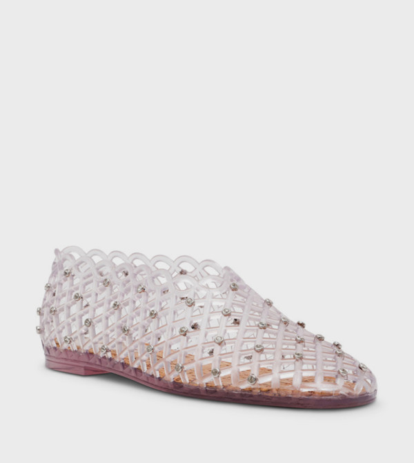 GROVE-R Embellished Cut-Out Flat Shoes
