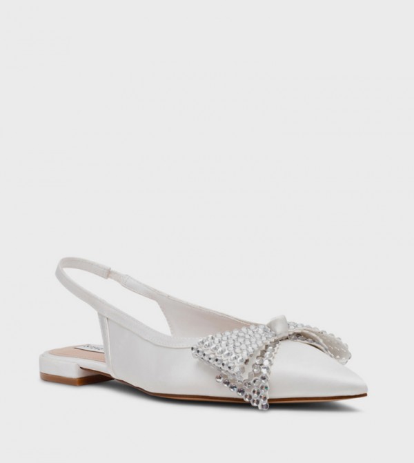 SARAPHINA Embellished Bow Slingback Flat Sandals