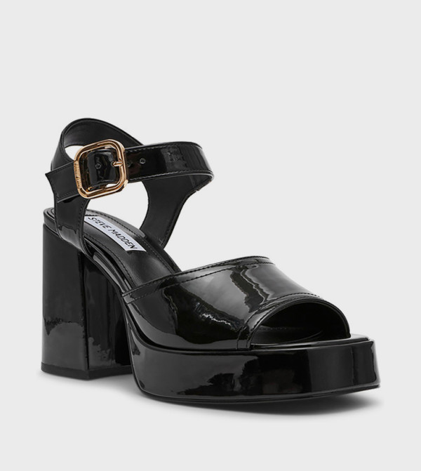 صندل كعب بلاتفورم لامع 