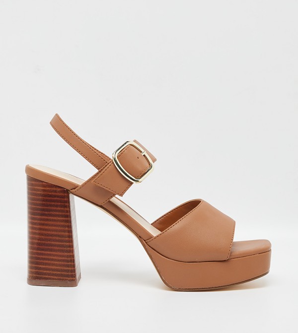 GIYABEL Buckle Detail Platform Heel Sandals