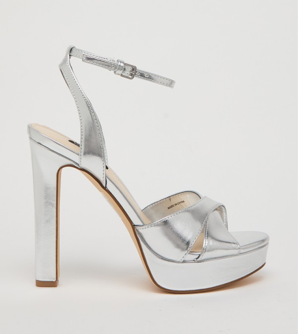 WILDA Peep Toe Ankle Loop Platform Heel Sandals