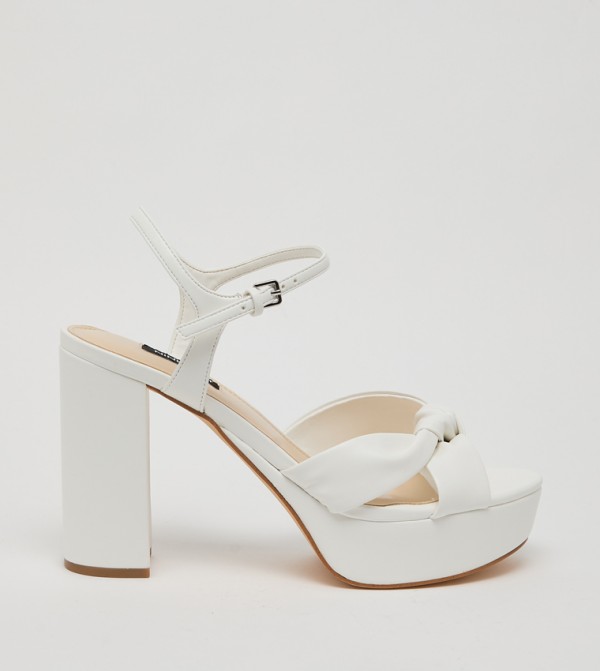 DENISH Open Toe Ankle Loop Platform Heel Sandals