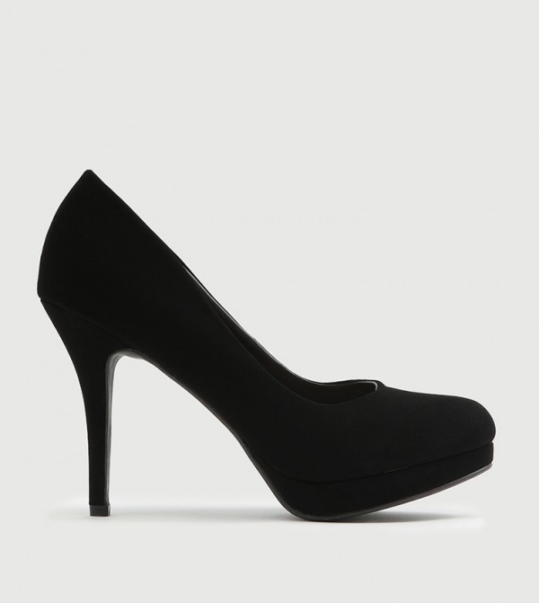 Black suede best sale high heels