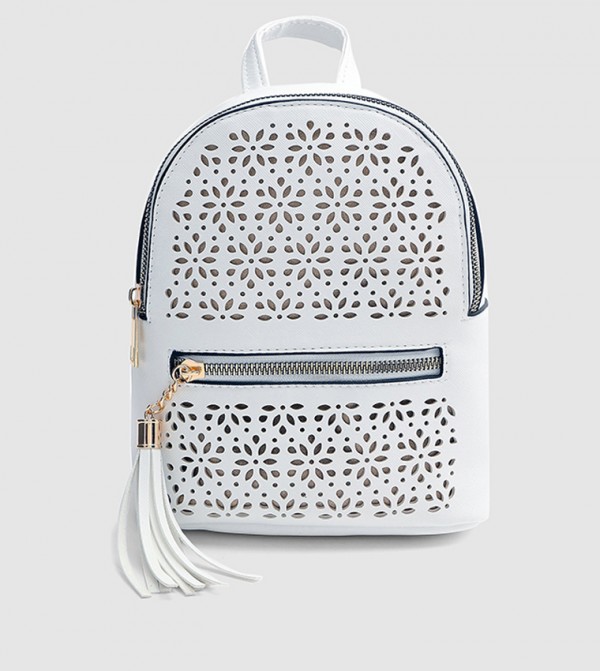 Buy Ardene Cut Out Zip Backpack In White 6thStreet Oman