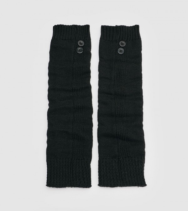 Buy Ardene Cable Knit Leg Warmers In Black