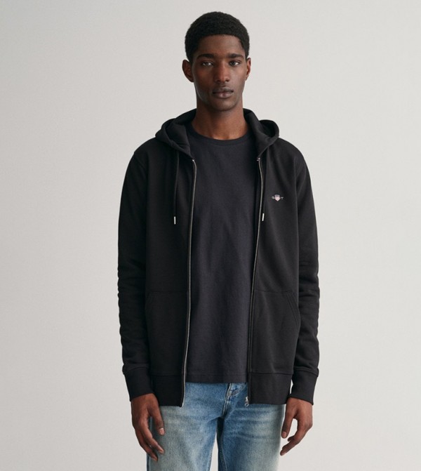 Pocket Detail Hooded Zipper Jacket