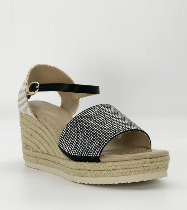 Embellished Open Toe Wedge Sandals