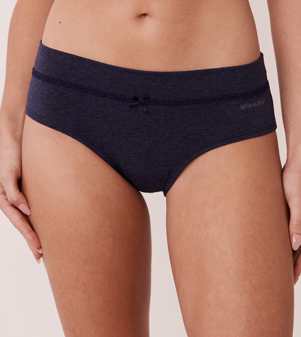 La Senza - - BLUE Contrast Lace Trim Cheeky Hipster Knickers