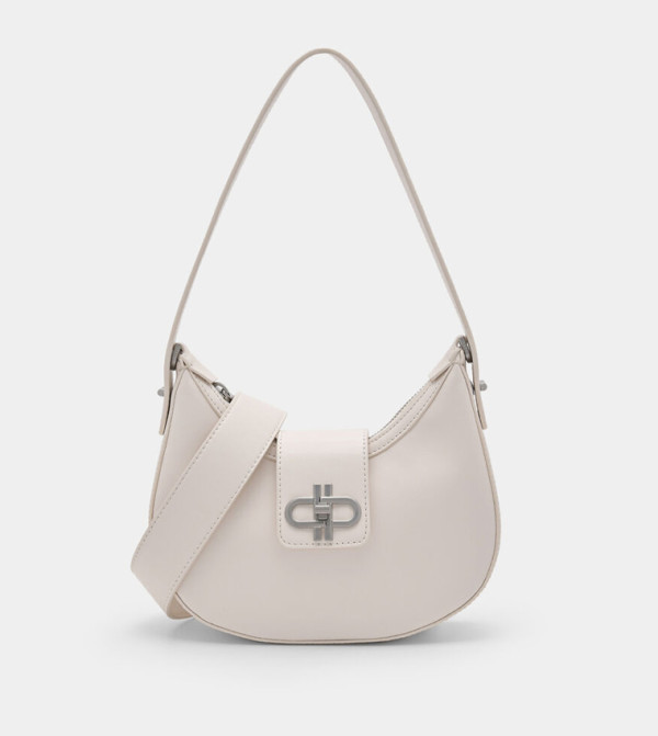 Logo Detail Leather Shoulder Bag