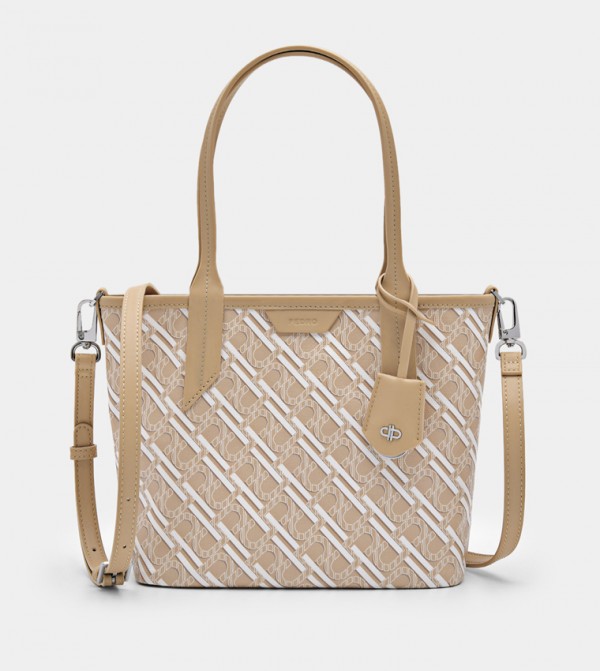 Monogram Patterned Canvas Mini Tote Bag