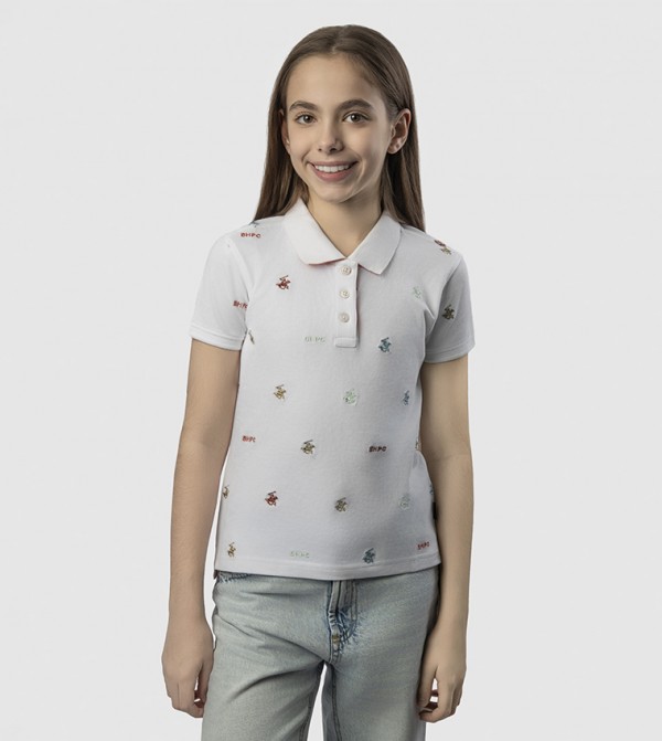 Logo Embroidered Short Sleeves Polo T-Shirt