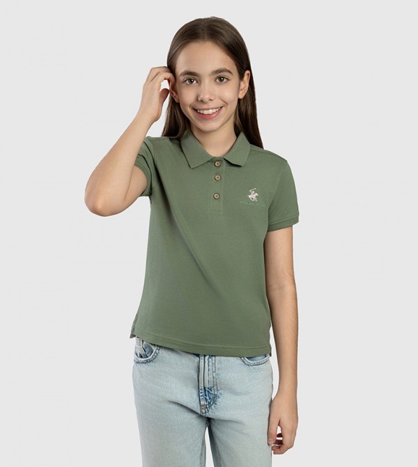 Logo Embroidered Short Sleeves Polo T-Shirt