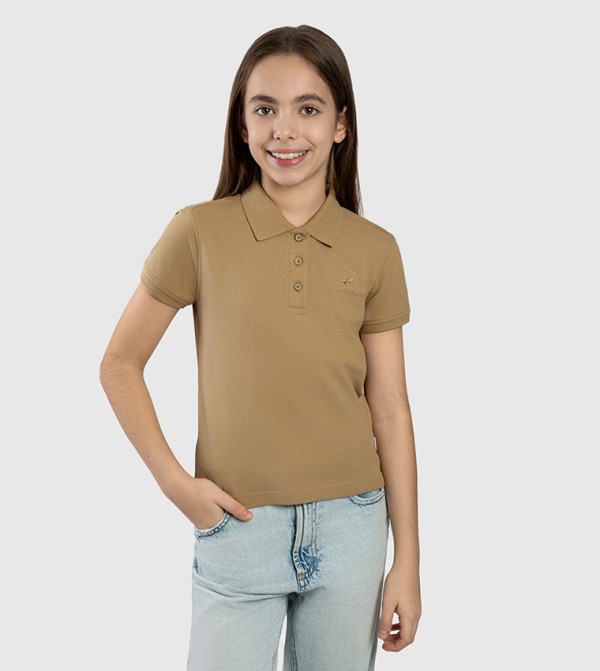 Logo Embroidered Short Sleeves Polo T-Shirt